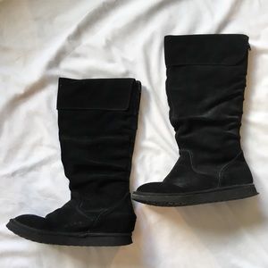 Steve Madden Black Suede Leather Boots, Size 7